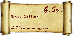 Gausz Szilárd névjegykártya