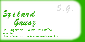 szilard gausz business card